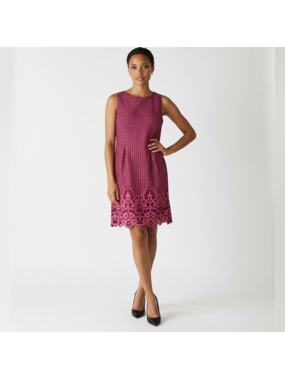 :) Isaac Mizrahi Live! Sleeveless Dress Pink Lace Trim Party Cocktail MP [COPY]
